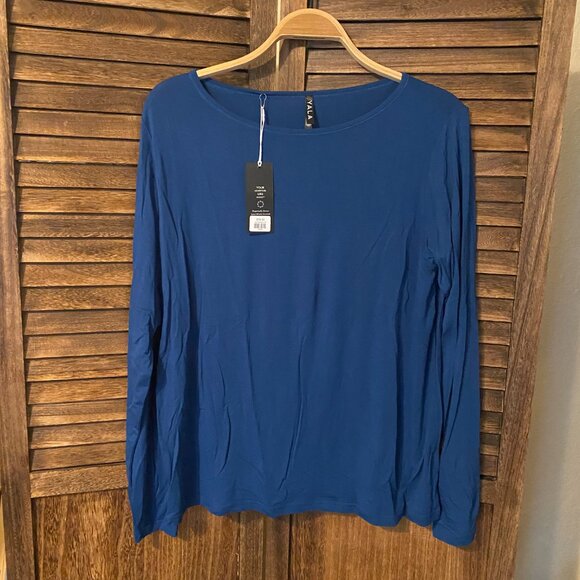 Yala Jena Long Sleeve Bamboo Tee Shirt Lapis - Picture 2 of 4